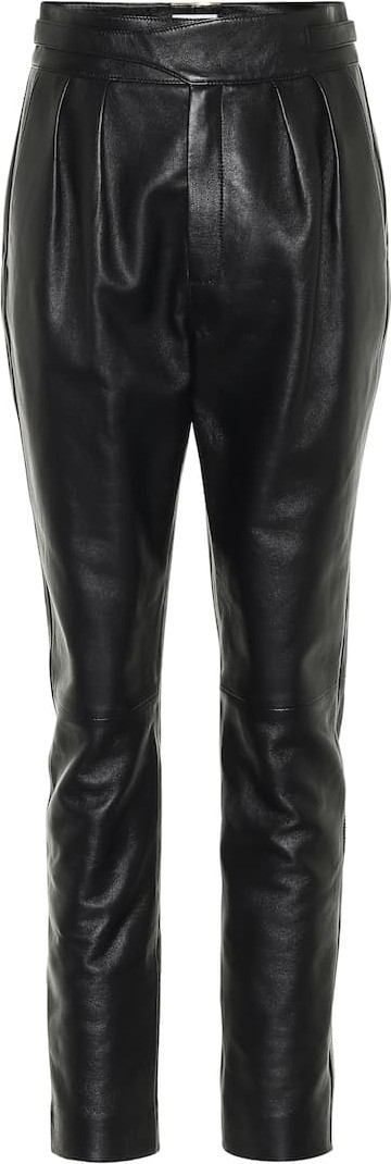 Saint Laurent High-rise leather straight pants