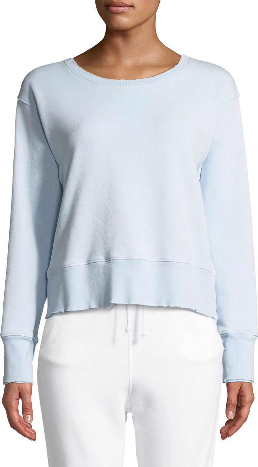 FOREO Frayed Crewneck Cotton Sweatshirt