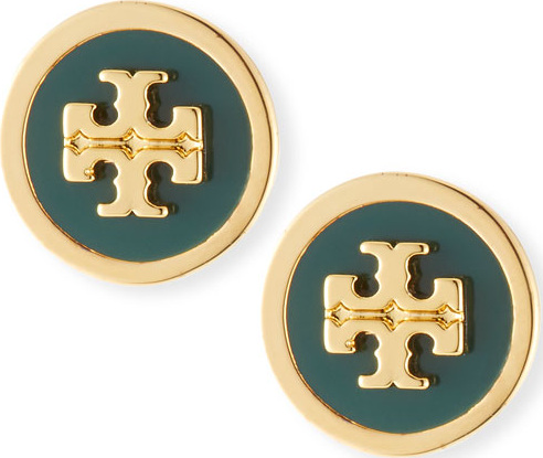 Tory Burch Lacquered Logo Stud Earrings