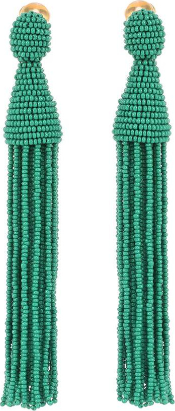 Oscar De La Renta Beaded tassel earrings