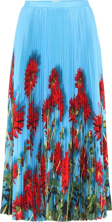 Dries Van Noten Printed pleated midi skirt