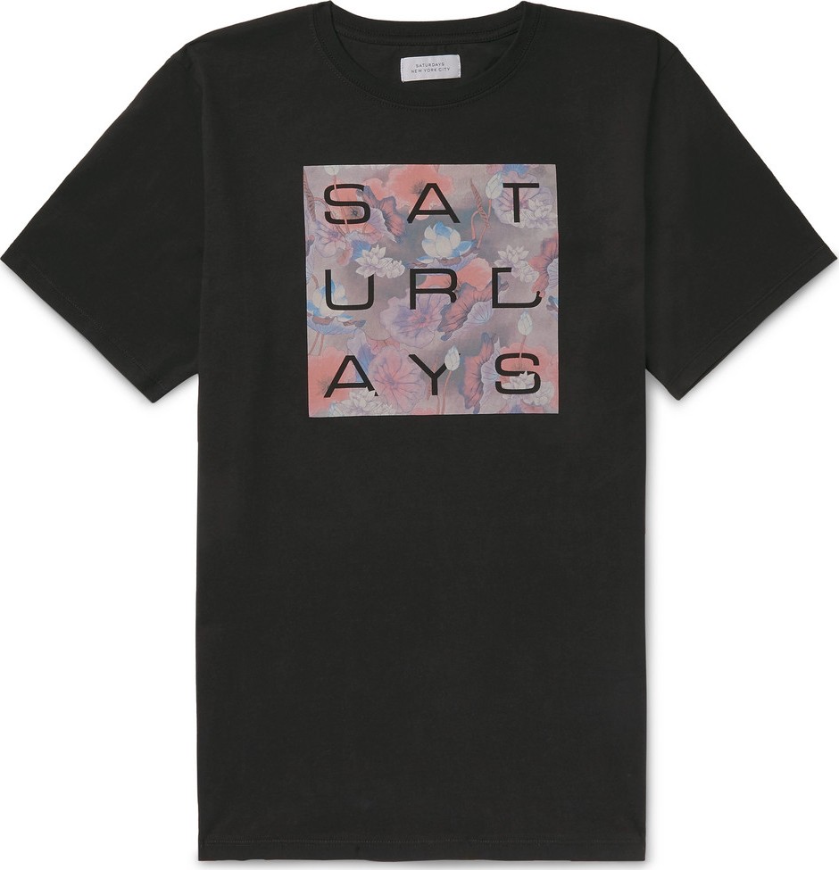 SATURDAYS NYC Logo-Print Cotton-Jersey T-Shirt SATURDAYS NYC Logo-Print Cotton-Jersey T-Shirt