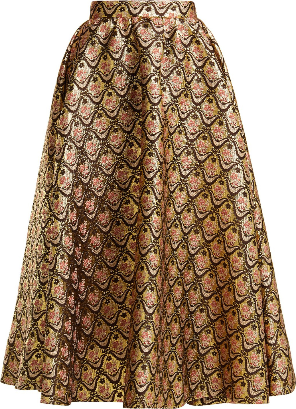 ROCHAS Floral-brocade midi skirt