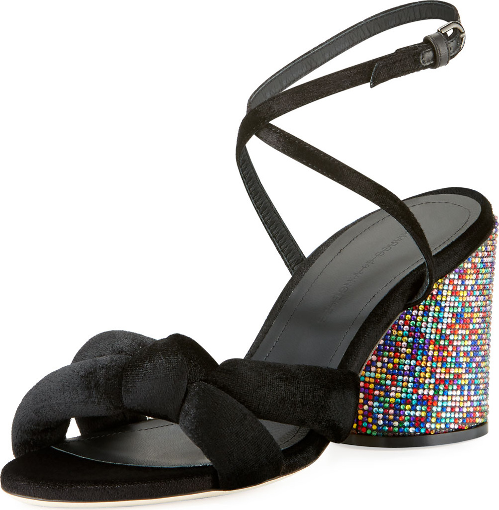 Marco De Vincenzo Knotted Speckled Block-Heel Sandals