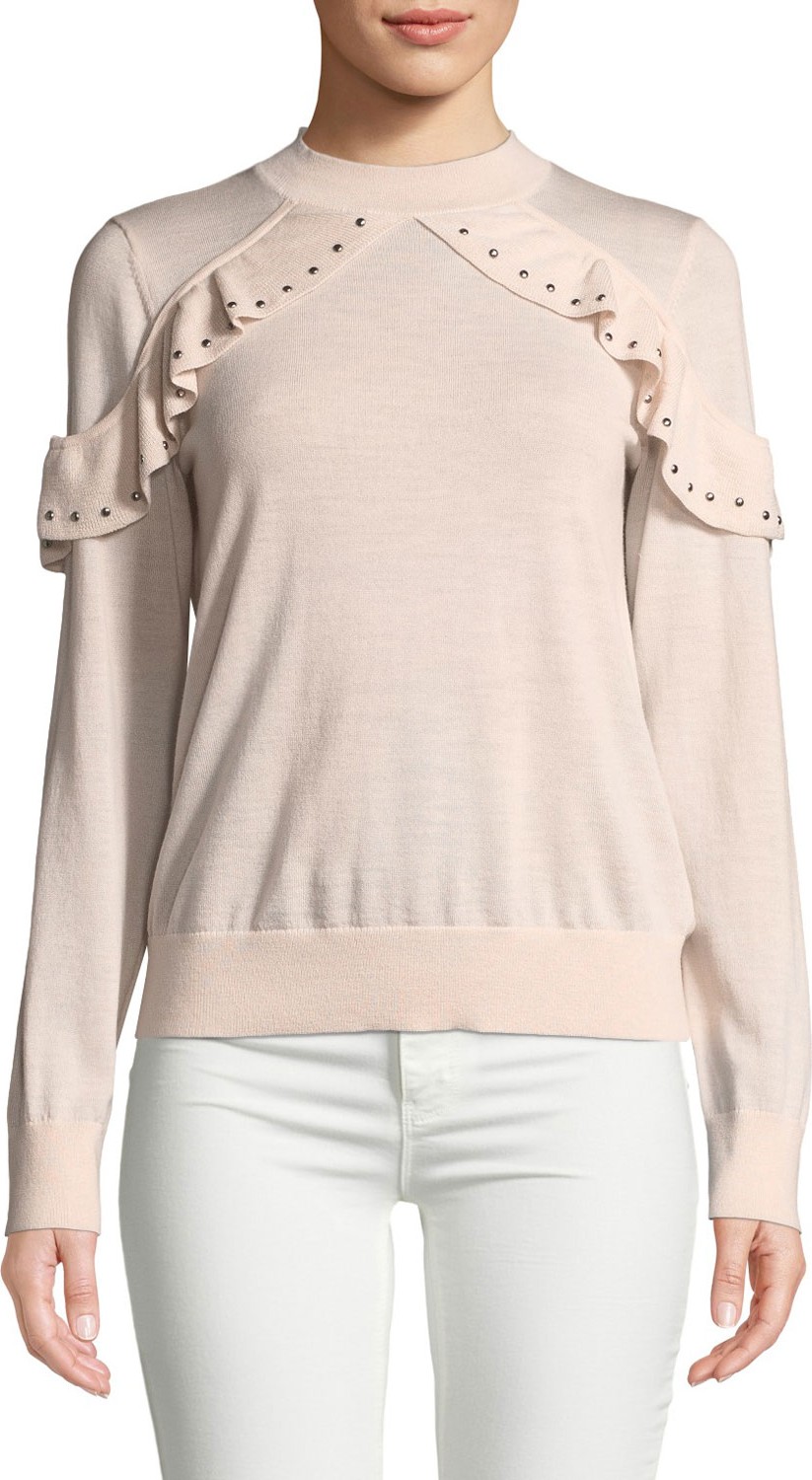 Kate Spade New York ruffle studded wool sweater
