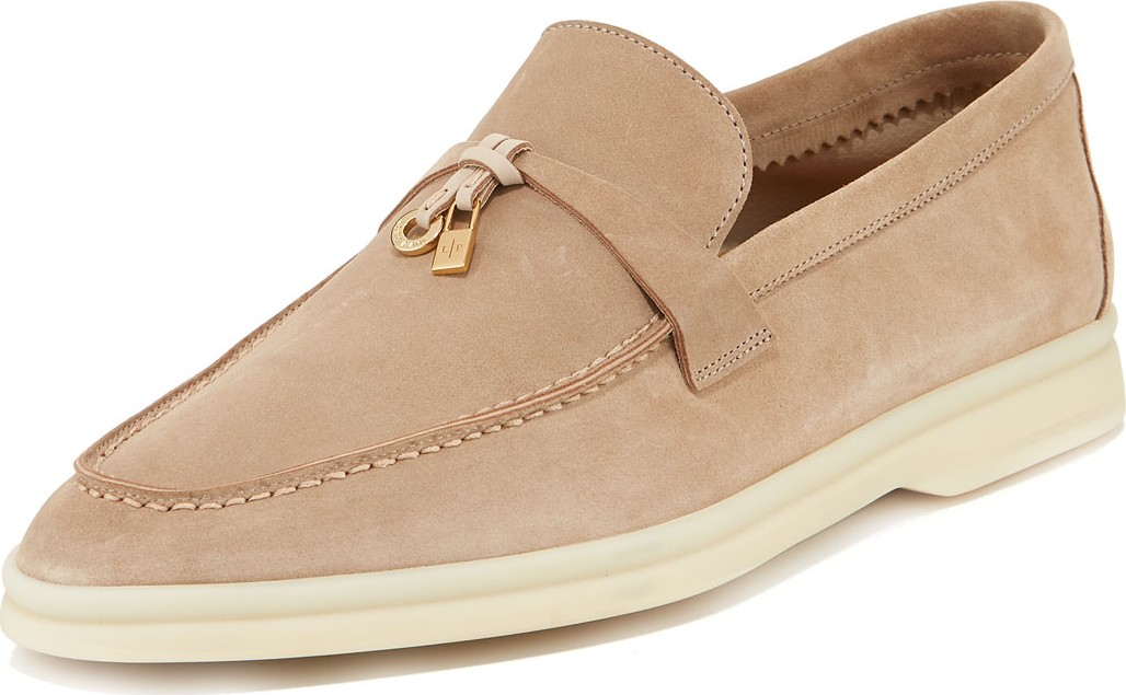 Loro Piana Summer Charms Walk Suede Loafers