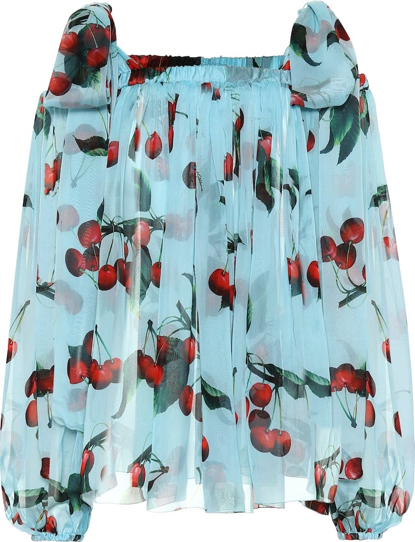 Dolce & Gabbana Exclusive to Mytheresa – cherry printed silk blouse