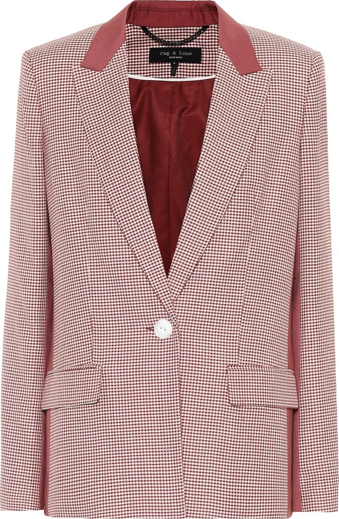 Rag & Bone Checked wool and cotton blazer