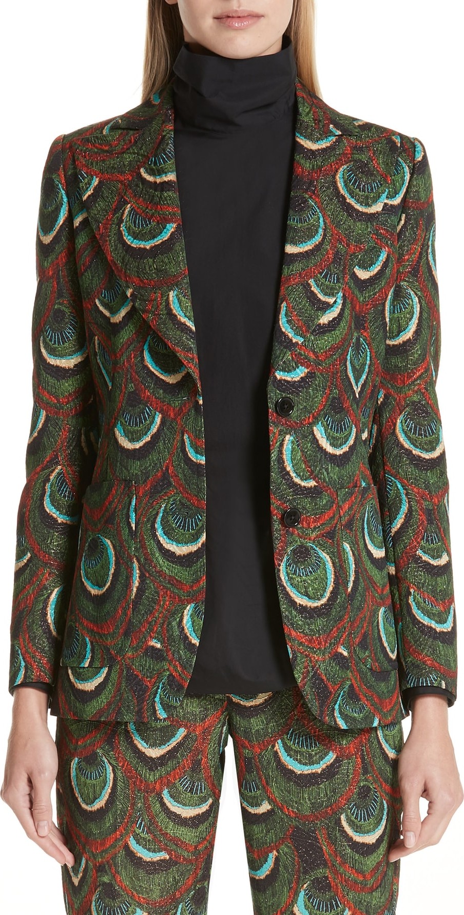 Dries Van Noten Peacock Jacquard Blazer