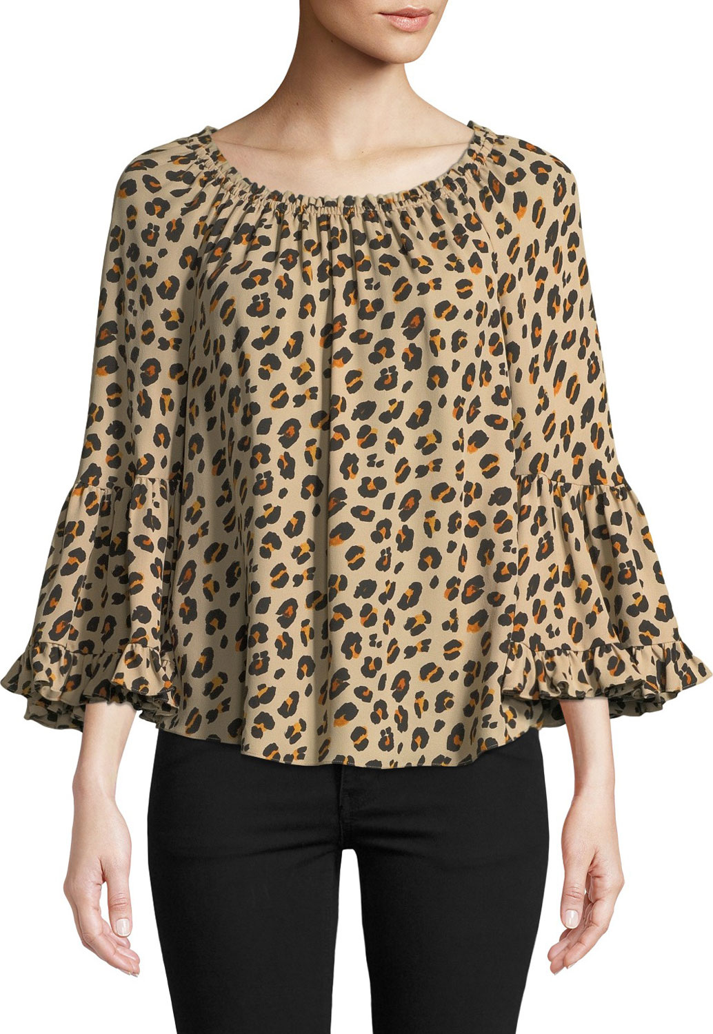 KOBI HALPERIN Parisa Leopard-Print Silk Blouse