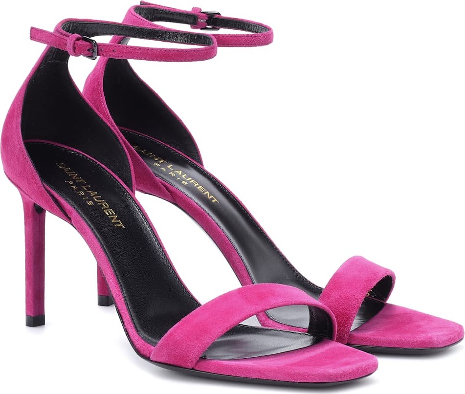 Saint Laurent Amber 85 suede sandals