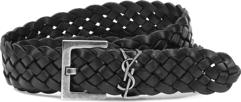 Saint Laurent Monogram braided leather belt