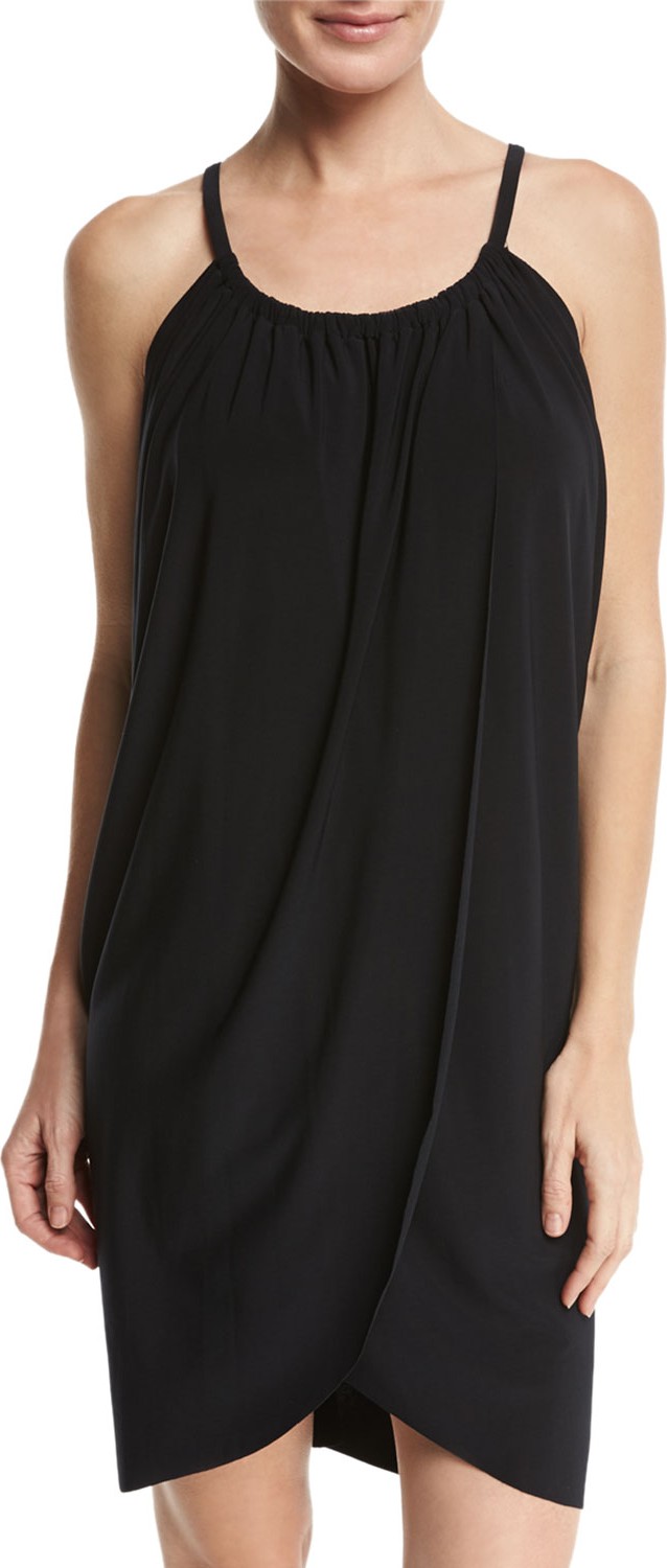 Magicsuit Draped Coverup Dress, Black, Plus Size