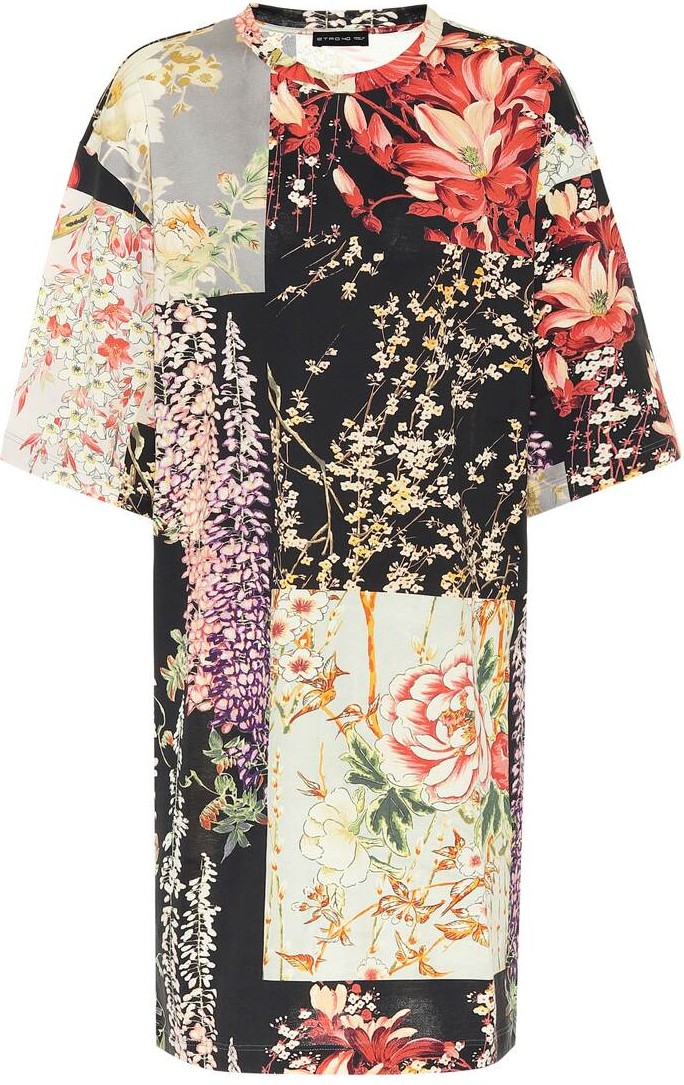 Etro Floral cotton-jersey minidress