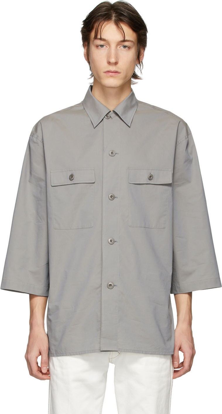 Lemaire Grey Poplin Tropical Shirt