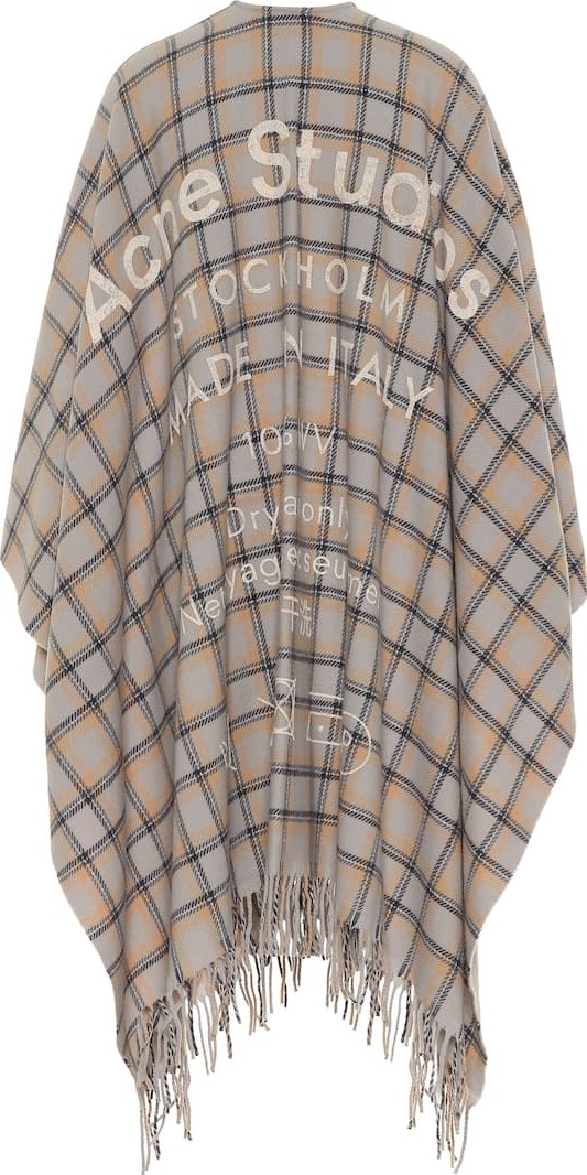 Acne Studios Cassiar checked wool cape