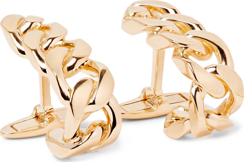 Bottega Veneta 18-Karat Gold-Plated Cufflinks