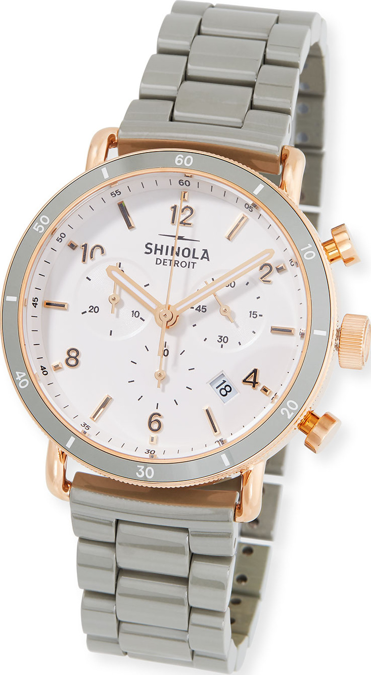 Shinola 36mm The Guardian Chronograph Bracelet Watch, Two-Tone