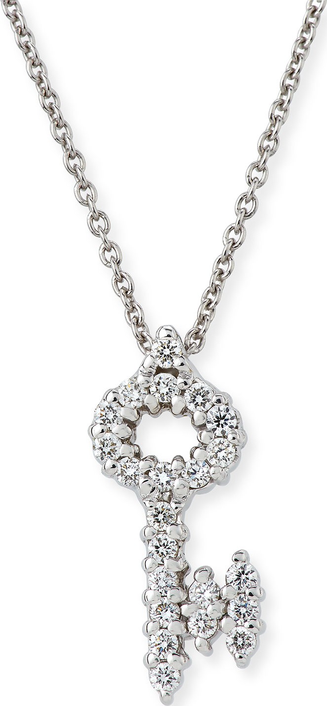 Roberto Coin Tiny Treasures Diamond Key Pendant Necklace