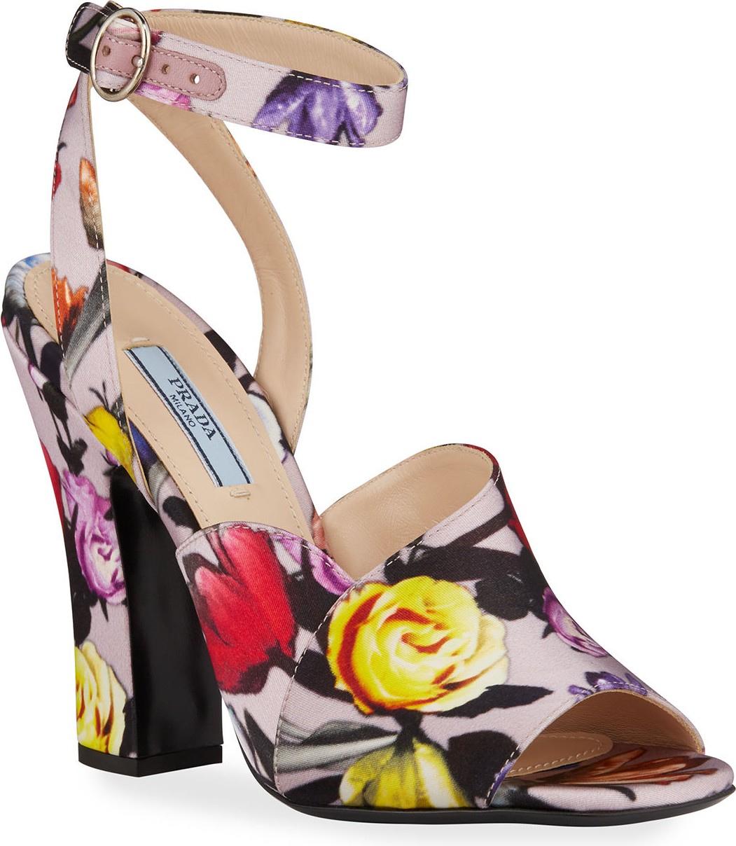 Prada Duchesse Little Flowers Sandals