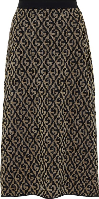 Gucci G wool-blend jacquard midi skirt