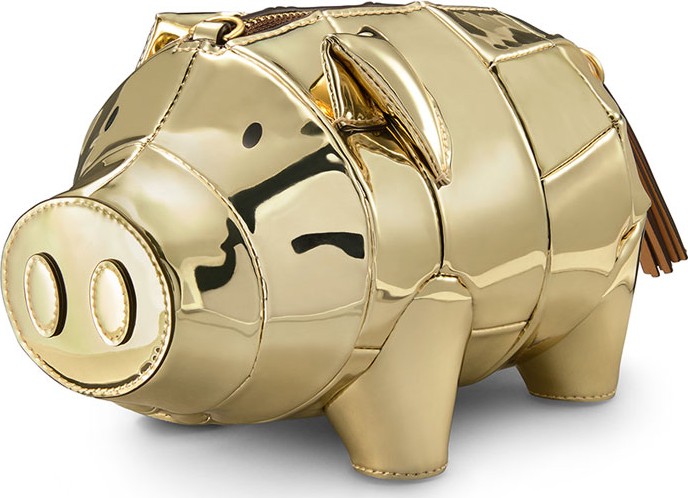 Tory Burch Mini Metallic Piggy Bank Bag