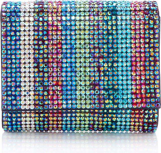 Judith Leiber Fizzy Fullbead Multicolored Crystal Clutch Bag