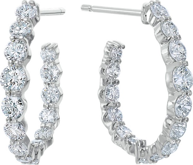 Maria Canale Pear-Shaped Hoop Earrings with Diamonds, 1.66 tdcw