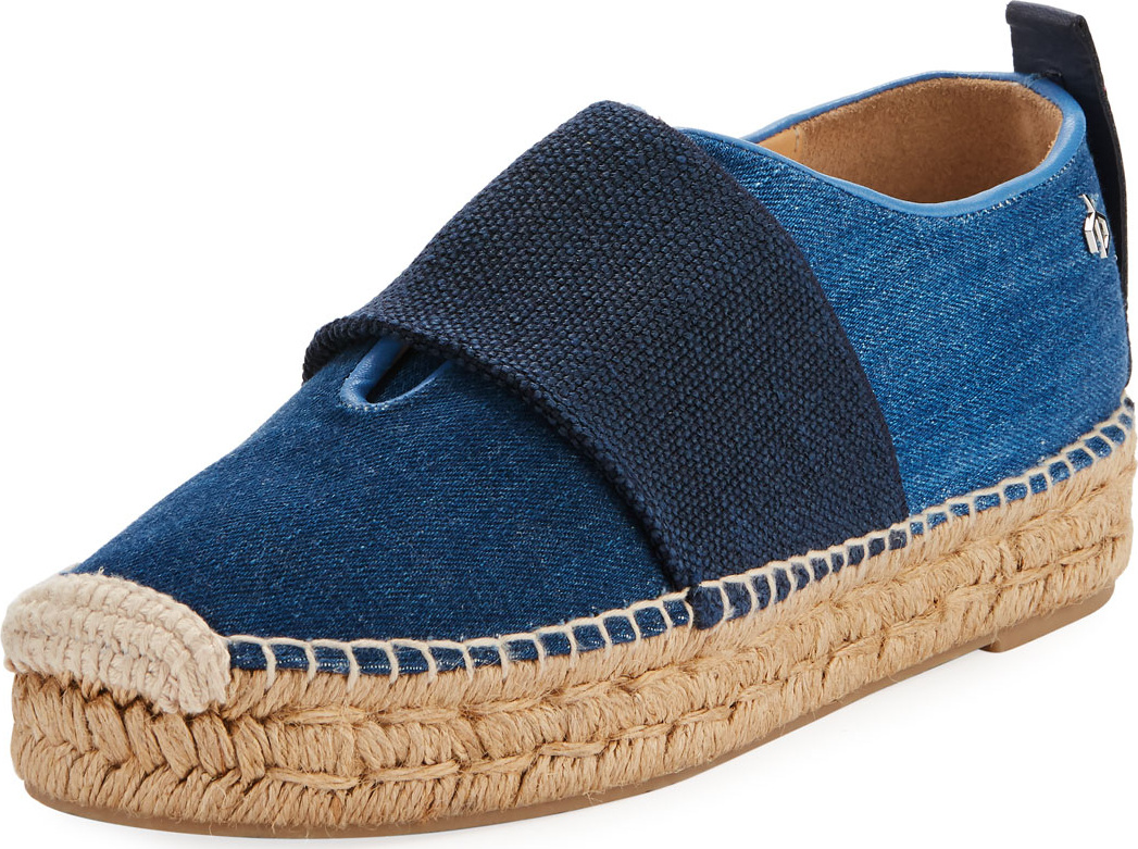 Rag & Bone Nina Denim Slip-On Espadrille, Blue