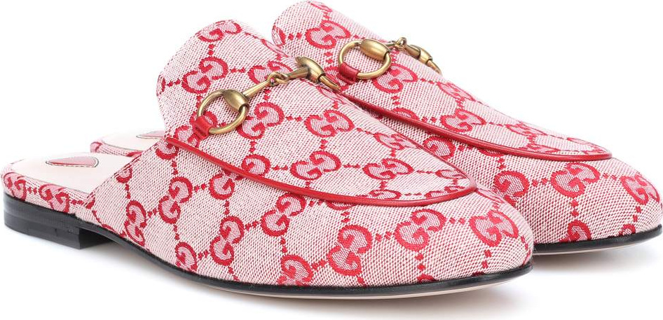 Gucci Princetown GG canvas slippers