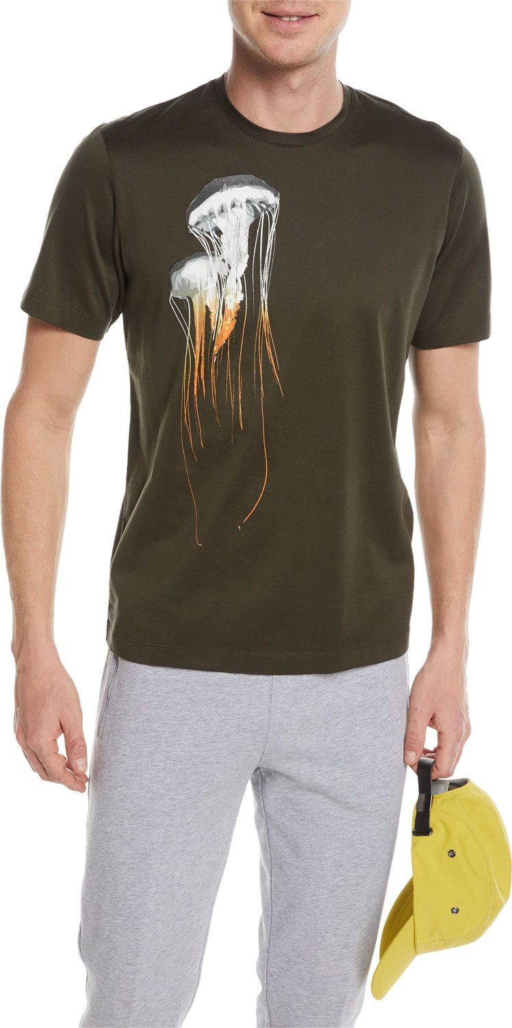 Z Zegna Jellyfish-Graphic Cotton T-Shirt