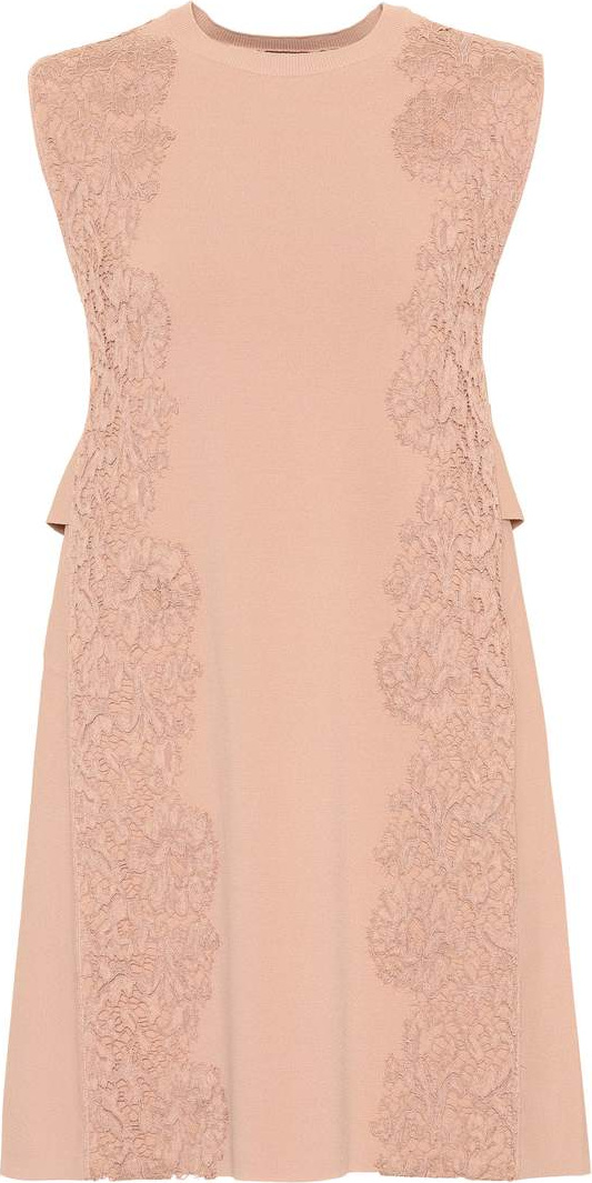 Valentino Lace trim crêpe minidress