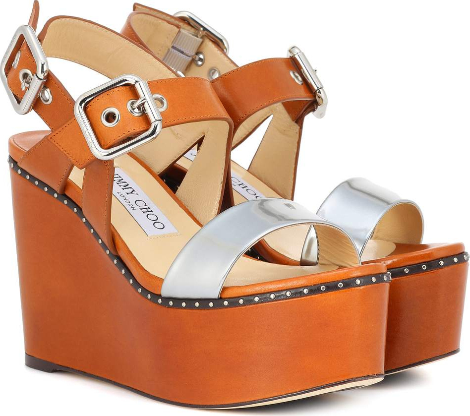 Jimmy Choo Alton 100 leather platform sandals