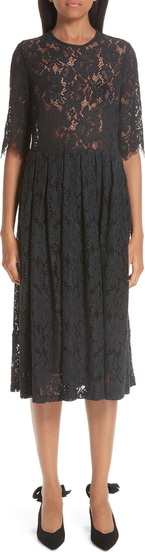 Ganni Everdale Cotton Blend Lace Dress