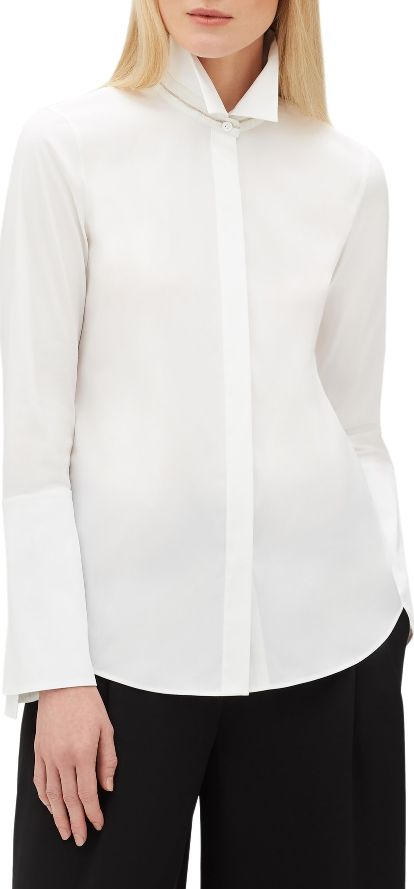 Lafayette 148 New York Cynthia Cotton Blend Blouse