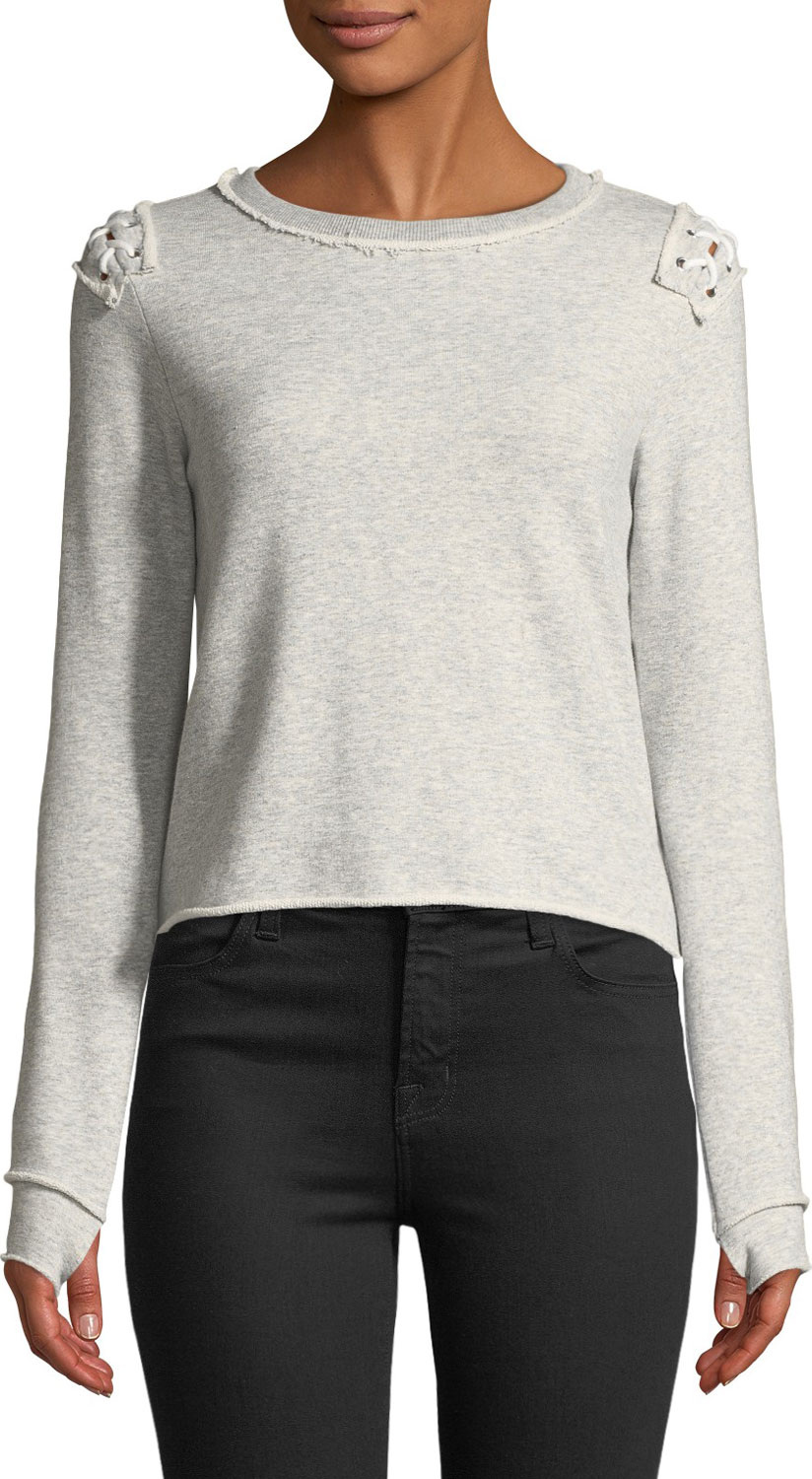 Generation Love Laurie Lace-Up Pullover Sweatshirt