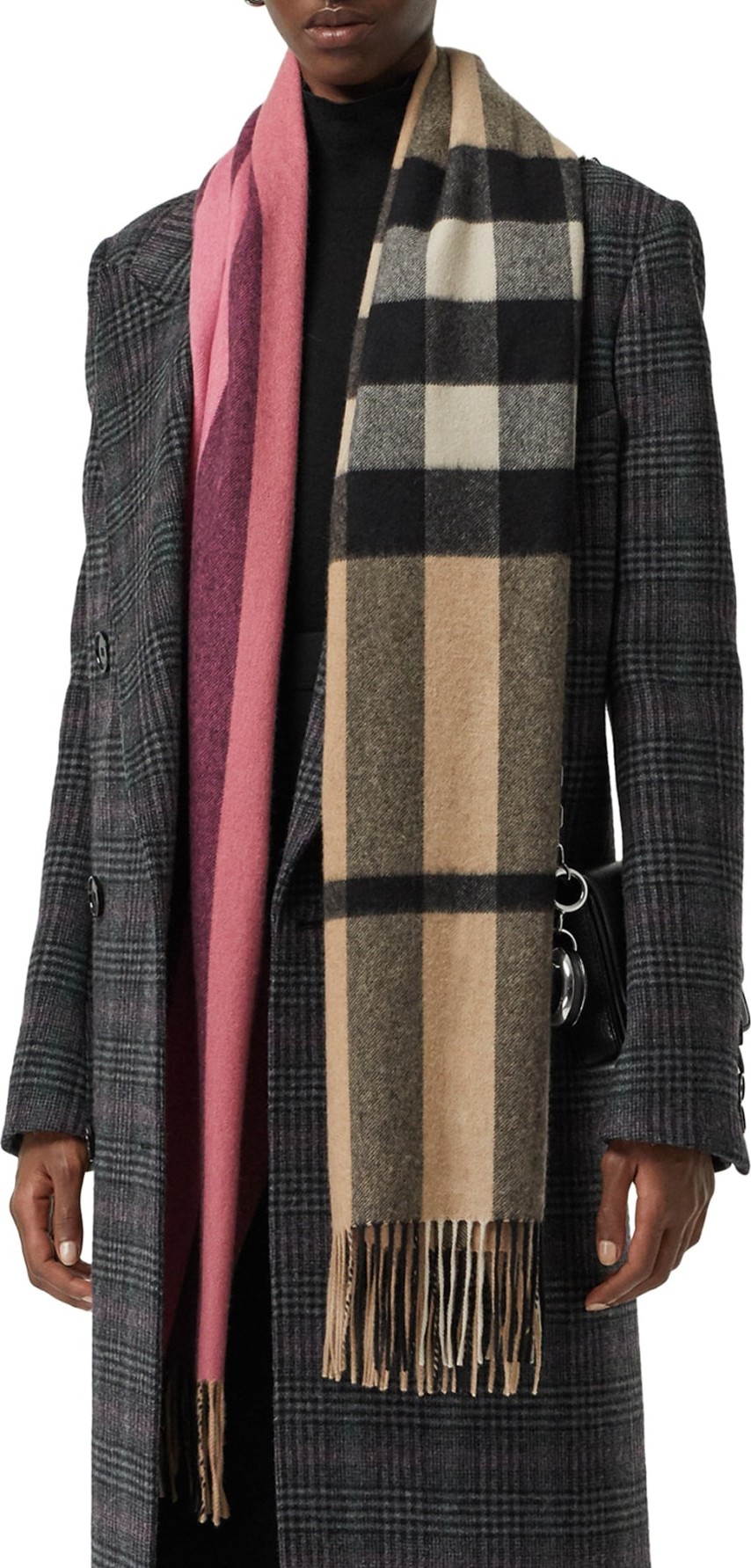 Burberry London England Colorblock Check Cashmere Scarf