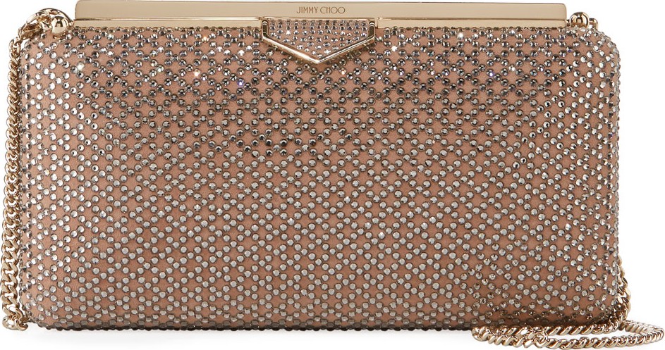 Jimmy Choo Ellipse Embellished Suede Clutch Bag