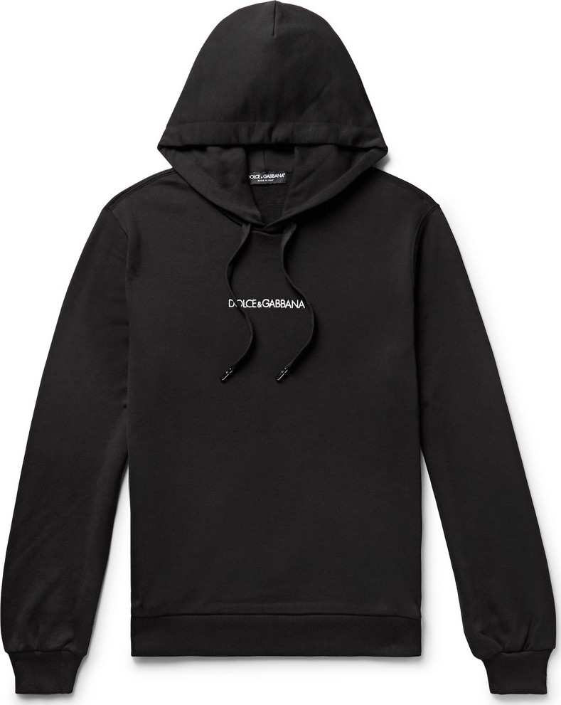 Dolce & Gabbana Logo-Embroidered Loopback Cotton-Jersey Hoodie
