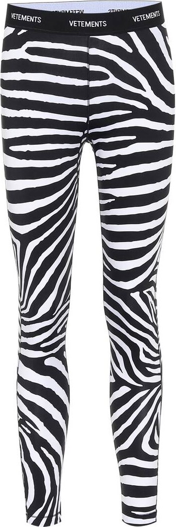Vetements Logo zebra-print leggings
