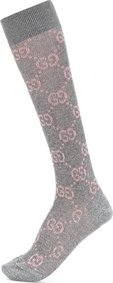Gucci GG patterned cotton-lamé socks