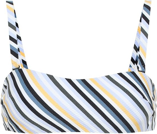 Asceno Striped wrap bandeau bikini top