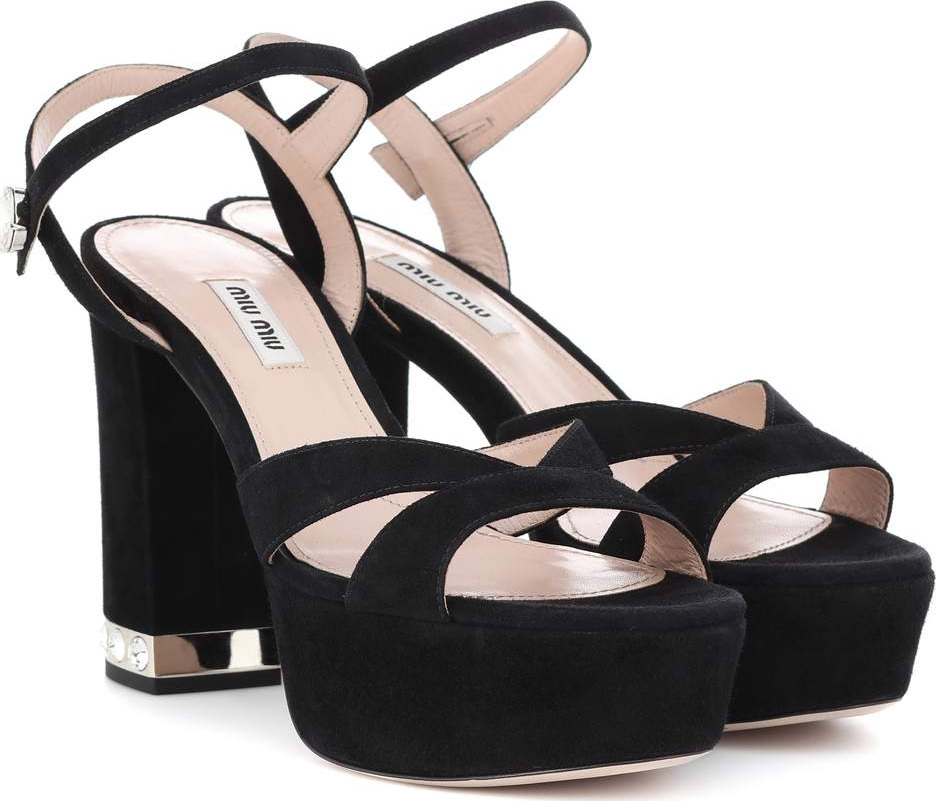 Miu Miu Embellished suede sandals