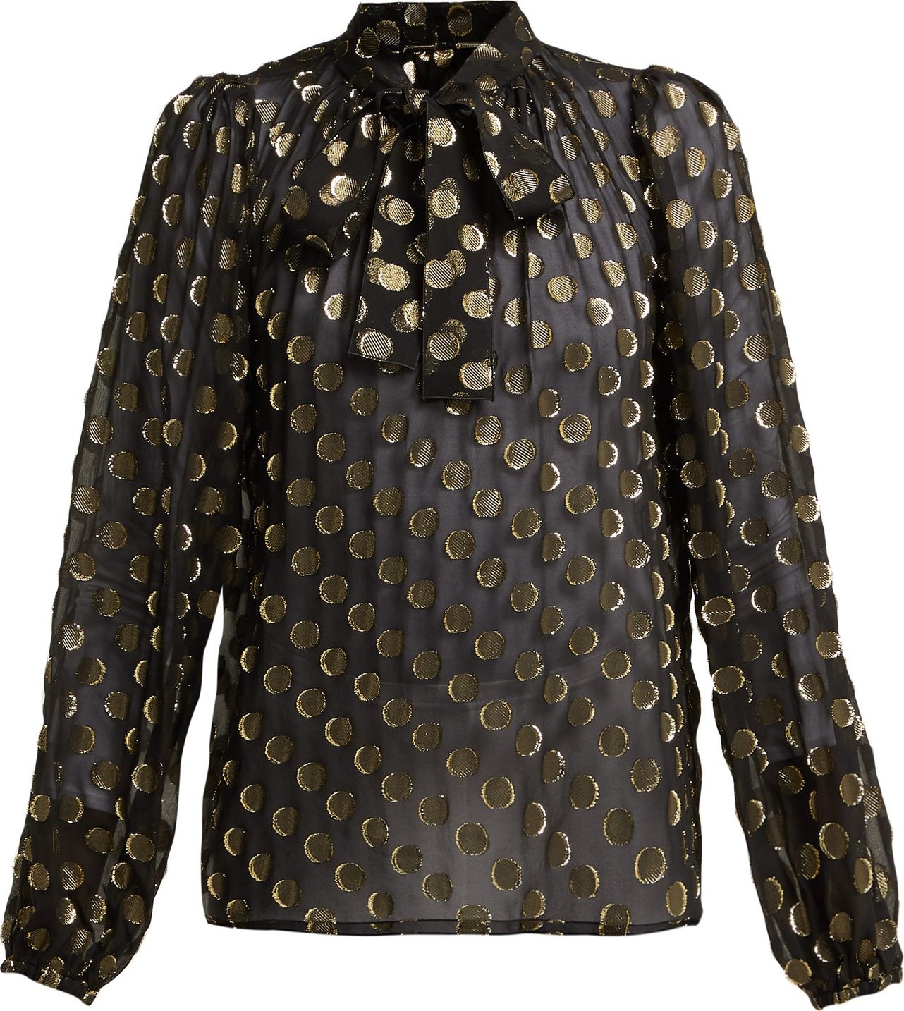 Dolce & Gabbana Polka-dot fil-coupé silk-blend blouse