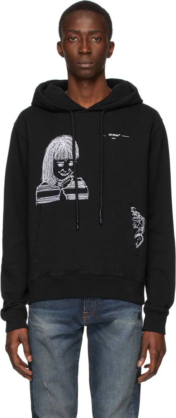 Off White Black Little Girl Hoodie