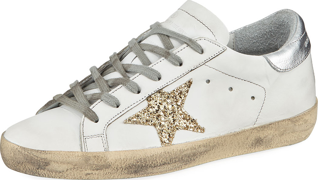 Golden Goose Deluxe Brand Superstar Glittered Star Low-Top Sneaker