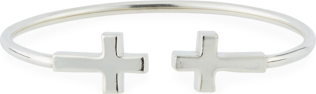 Alex and Ani Precious Side Cross Kick Cuff Bracelet, Silver