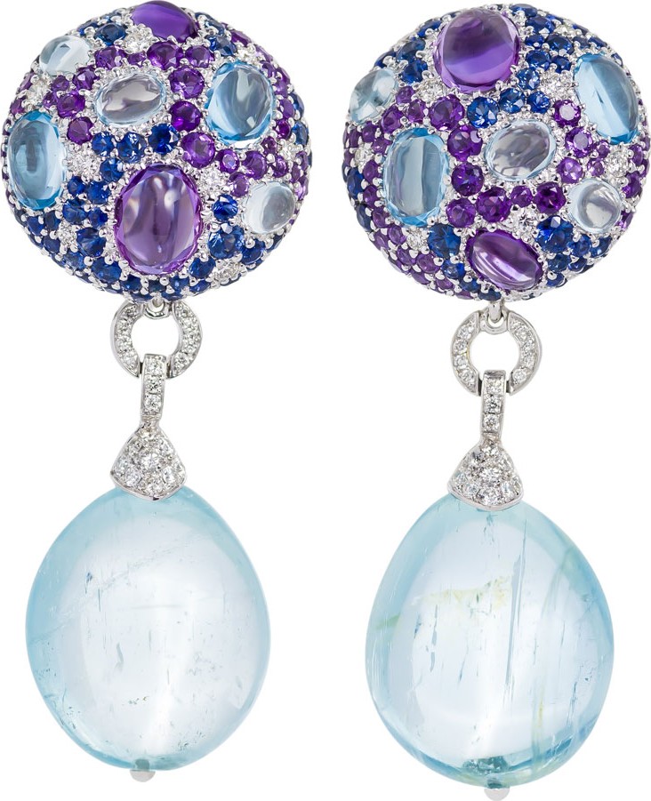 Margot McKinney Multi-Stone & Detachable Drop Earrings, Blue