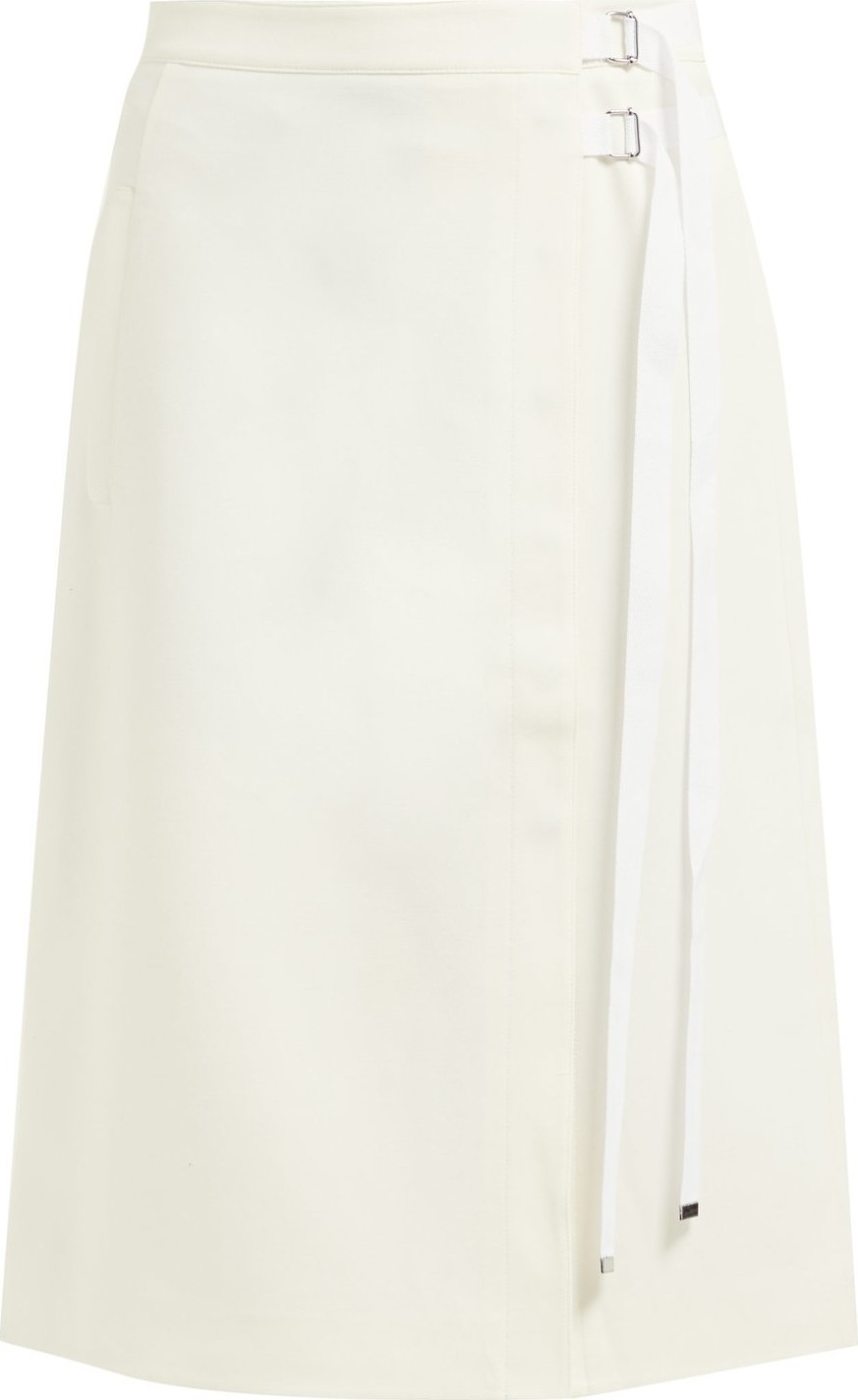 Tibi Anson A-line stretch-crepe wrap skirt
