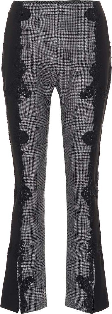 Jonathan Simkhai Plaid wool flared pants